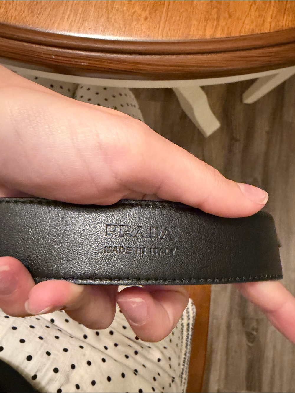 Prada Black Leather Logo Plaque Belt with Silver Hardware - Picture 5 of 6